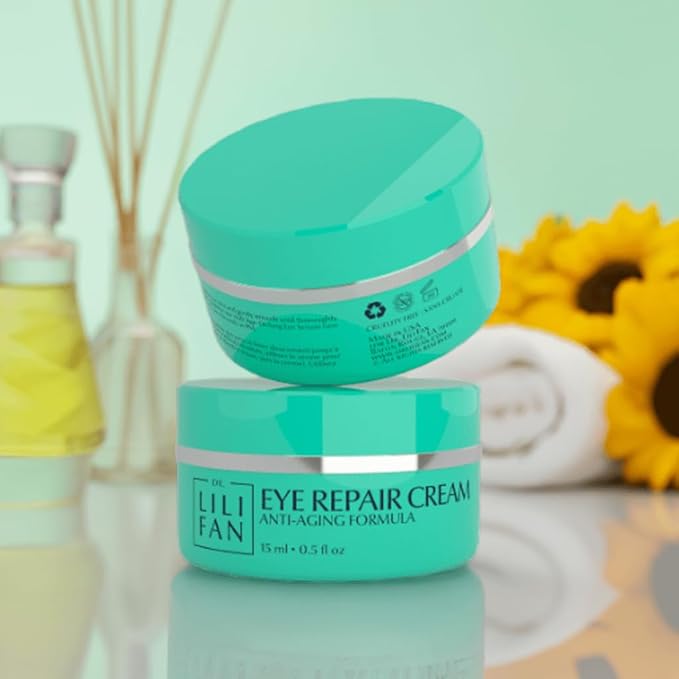 Dr Lili Fan Probiotic Eye Repair Cream. Reduces Fine Lines, Wrinkles, Dark Circles, and Puffiness with No Oily Residue. 0.5 fl oz