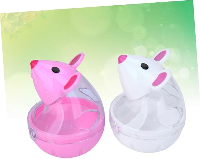 Happyyami 4pcs Automatic Cat Feeder Toy Mouse Shape Interactive Snack Dispenser for Cats Engaging Pet Feeder Leakage Design Fun Rolling Tumbler for Indoor Play