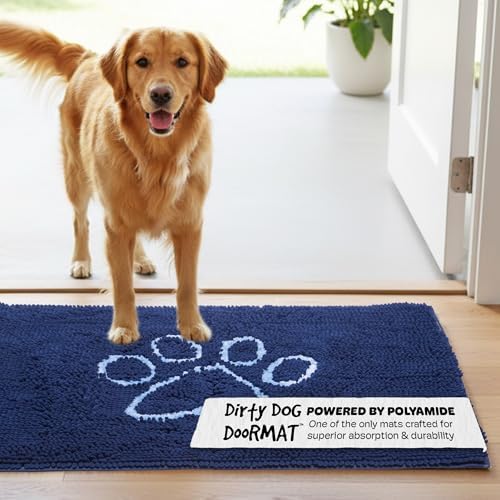Dog Gone Smart Dirty Dog Doormat - Fast Drying Rug with Super Gripper Backing for Clean Floors - Super Absorbent and Machine Washable Mat for Muddy Paws - Bermuda Blue | Super Gripper Backing for Clean Floors - Absorbent Microfiber and Machine Washable...
