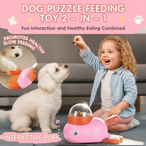 Interactive Dog Toys & Cat Toys for Indoor Cats, Dog Puzzle Toy Slow Feeder Bowl, Puppy Enrichment Toys, Interactive Cat Toys, Dog Feeder Puzzle Toy for Smart Dogs to Keep Them Busy with Silicone Mat