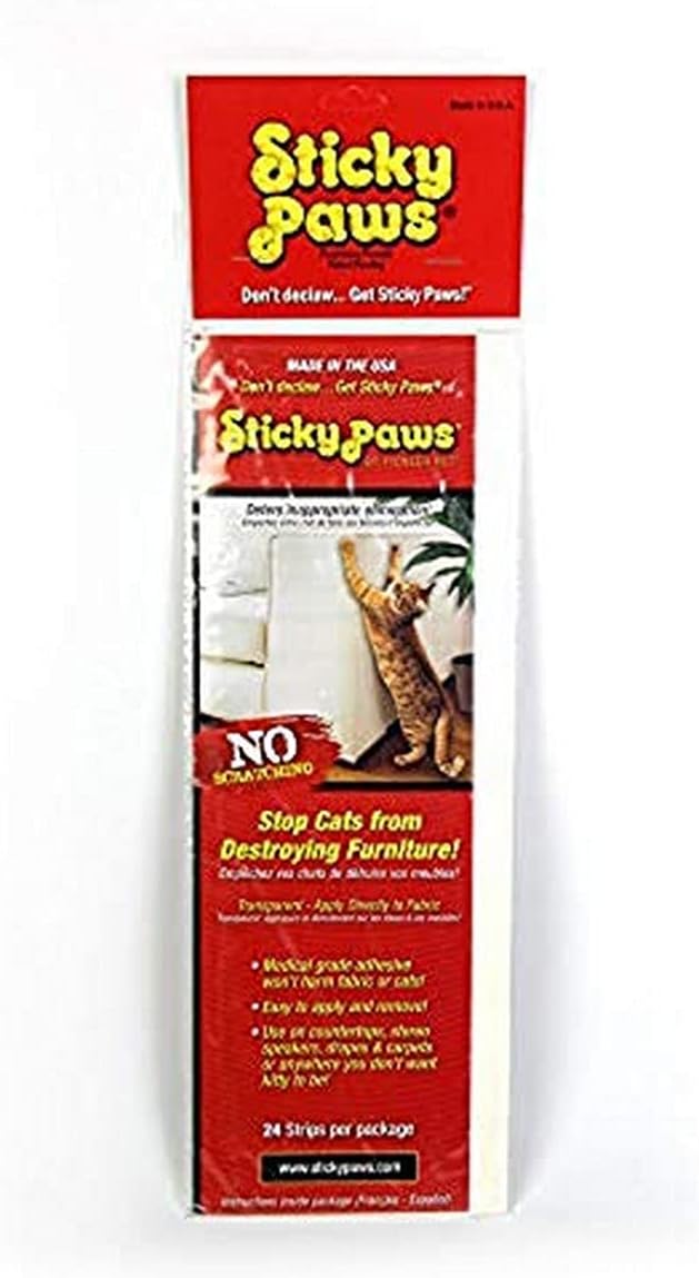 Sticky Paws Pioneer Pet Cat Training Aid - Deter Scratching - Sticky Sheets (Strips (2" x 12"))