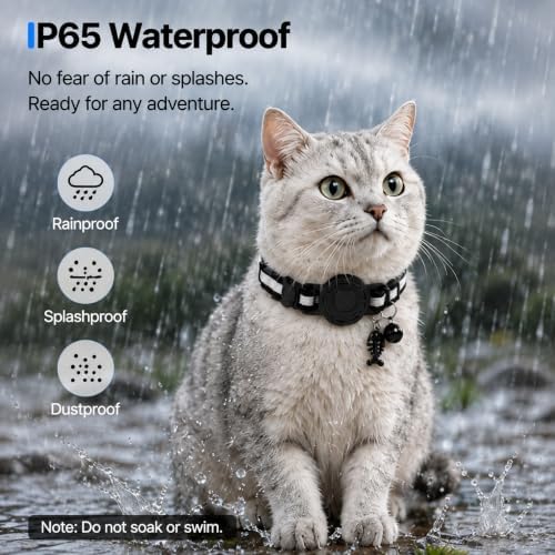 Pet Tracker,GPS Collar for Cats (iOS Only) Smart tag,Waterproof Compatible with Apple Find My,No Monthly Fee,Advanced Tracking Solution Smart Collar for Pet Safety Ideal Small Large Cats
