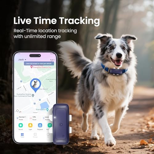 SEEWORLD 4G Pet GPS Tracker for Dogs Cats, Real-Time Location, IP67 Waterproof, Geo-Fence, 180 Days History, Subscription Required
