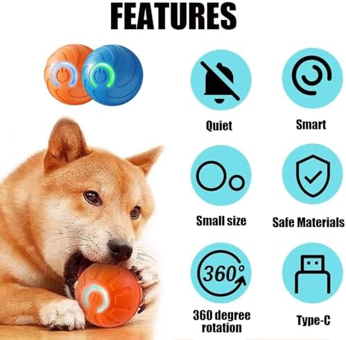 Smart Jumping Ball for Dogs,Smart Jumping Ball Dog Toy,Shaky Balls Toy for Dogs,Vibrating Dog Balls,BouncingBall forDog, for Small Medium LargeDog