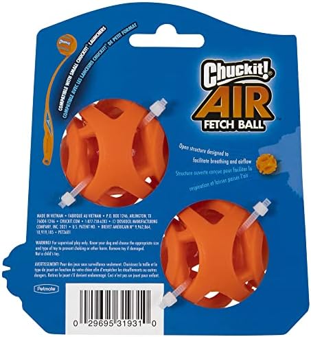 Chuckit! Air Fetch Dog Toy,(2 Inch Diameter), for Dogs 0-20 lbs, Ball - Small (Pack of 12)