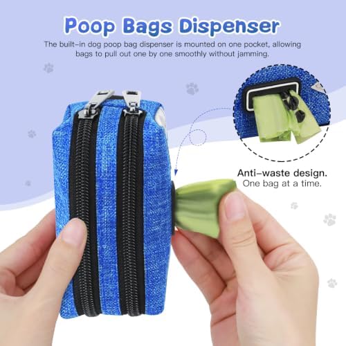 Dog Poop Bag Holder for Leash, Blue