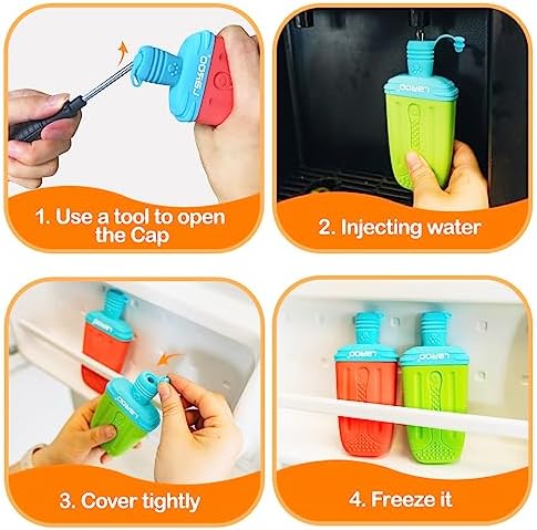 LaRoo Dogs Toys for Summer Cooling, Frozen Dog Toys, Full with Water Frozen, Prevention of Heat Stroke Upgraded Teething Chew Toy (Ice Pop Shape-Green)