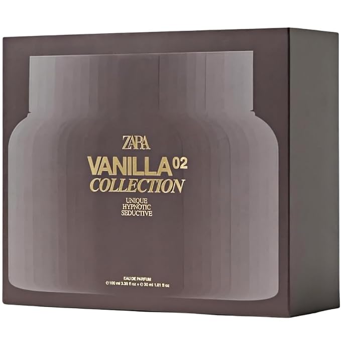 Zara Vanilla Collection 02 Perfume Set for Men Warm Spicy Amber Fragrance with Bourbon Vanilla Notes Elegant Long-Lasting Eau de Parfum Gift Set 100 + 30ml (3.4 + 1.0 fl. oz.)