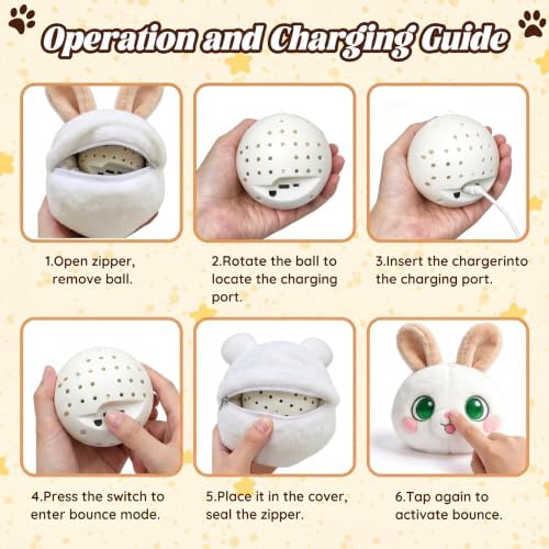 Interactive Dog Toy, 3 Modes Bouncing Talking Squeaky Dog Toy(Rabbit)