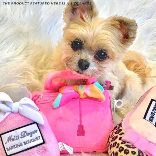Haute Diggity Dog Barkin Bag with Scarf Plush Dog Toy, Designer Parody Toy
