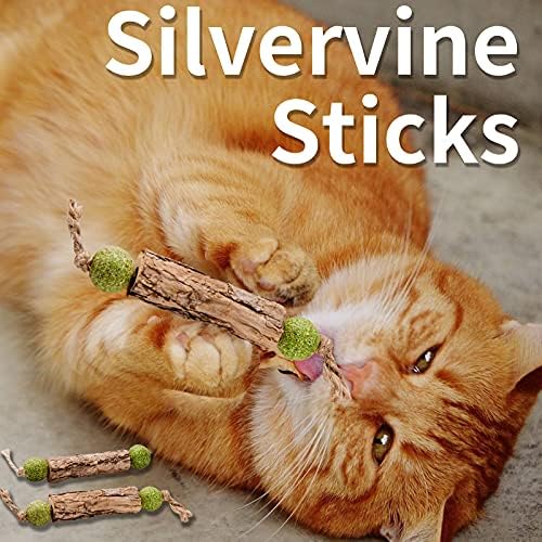 Silvervine Sticks for Cats, 5 Pack Natural Catnip Chew Toys