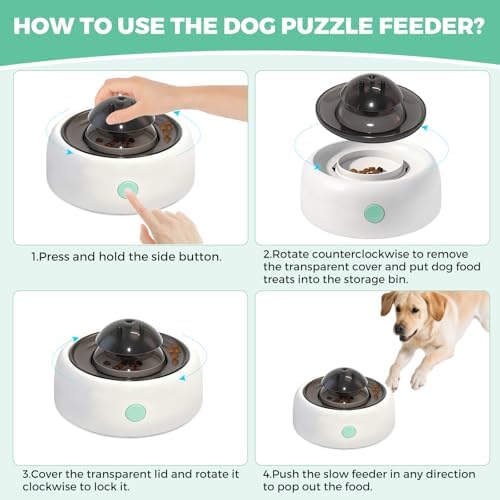 Interactive Dog Puzzle Toy, Slow Feeder for Large/Medium Dogs