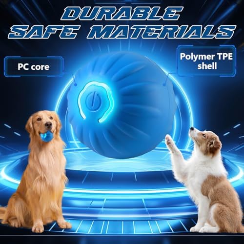2pcs Shaky Ball Toy for Dogs, 2025 New Upgrade Automatic Moving Dog Toy Balls, USB Rechargeable Shaky Balls, Interactive Dog Ball for Small, Medium, Large Dogs(Blue+Orange)