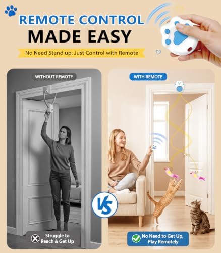 Interactive Cat Toys for Indoor Cats, Remote & 4Modes Automatic Flying Bird