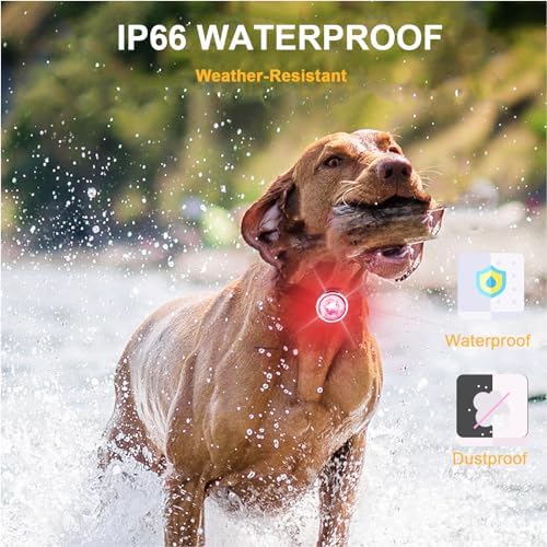 Tubasion 2-Pack Dog Lights for Night Walking, Upgraded 8 Modes Rechargeable Dog Collar Lights for Nighttime Clip On, IPX6 Waterproof and Silicone Band Safety Lights for Dog Collars