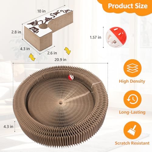 Cat Scratcher, Interactive Cat Toys for Indoor Cats Cardboard Scratch Pad