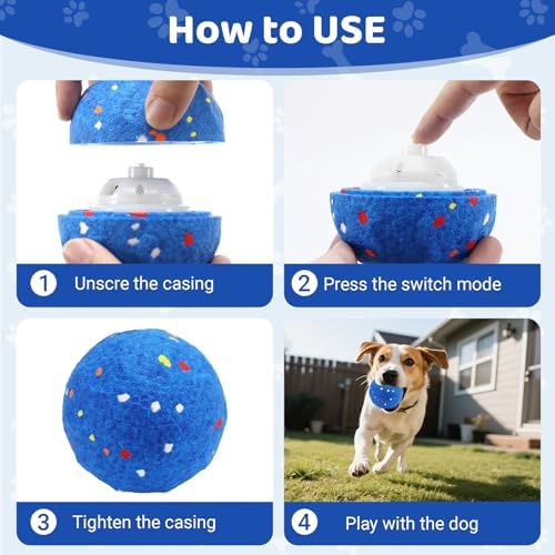 Automatic Interactive Dog Toys Ball, USB-C Rechargeable, Blue