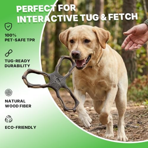 3 Way Doy Toys, Dog Tug Toy for Multiple Dogs, Dog Chew Toys, Black