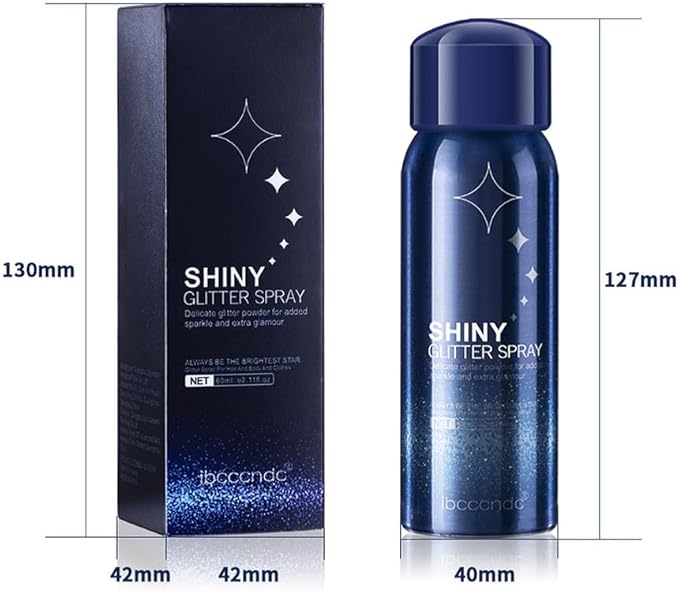 Body Glitter Spray for Hair, Body and Clothes - Long-Lasting Shimmer Suitable for Stage, Festival, Rave, Makeup, Prom - 60ML