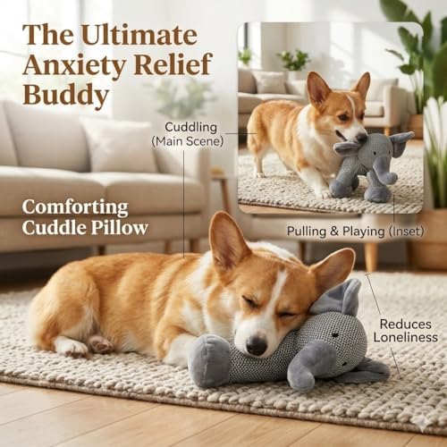 Puppy Toys Small Dogs, Indestructible Plush Dog Toy for Aggressive Chewers, Indoor/Outdoor Emotional Support Pet Toy, Built-in Squeaker Toy for Medium, Small, and Toy-Breed Dogs