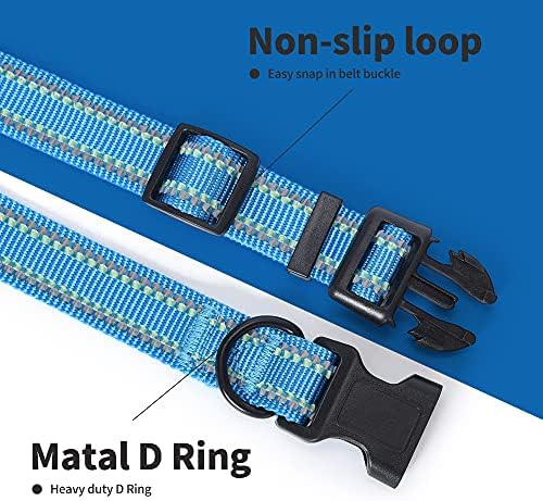Mile High Life Reflective Dog Collar, Adjustable Lightweight Quick Release