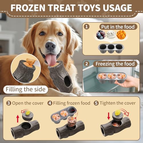Dog Toys for Aggressive Chewers, Frozen Treat Holder Interactive Chew Toy
