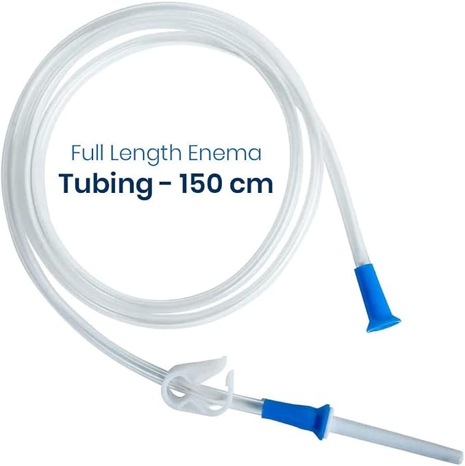 HealthAndYoga™ Replacement Enema Tubing – Super Economical, Hygienic, Medical Grade PVC - 1.5 Meter with Hose Clamp and Nozzle – Enema Supplies Compatible with most Bucket Bag Kits (2 Set)