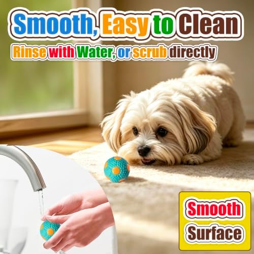 HOLYSTEED 2" Latex Squeaky Dog Toys for Small Dogs, Mini Breed, Soccer Ball