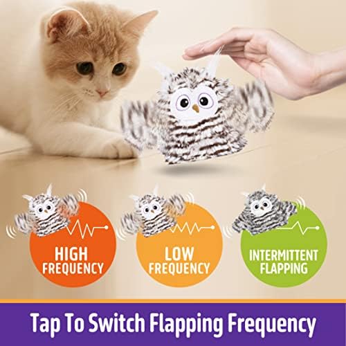 Kimee Cat Toy Automatic Chirping Owl Interactive Toys with Catnip