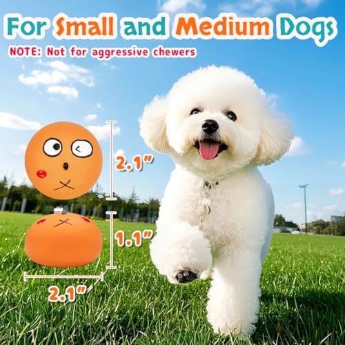 Squeaky Dog Toys, Interactive Squeaky Ball for Small Dogs/Puppies Puppy Teething Soft Non-Toxic Chew Toys for Gentle Play 6 Pcs/Set