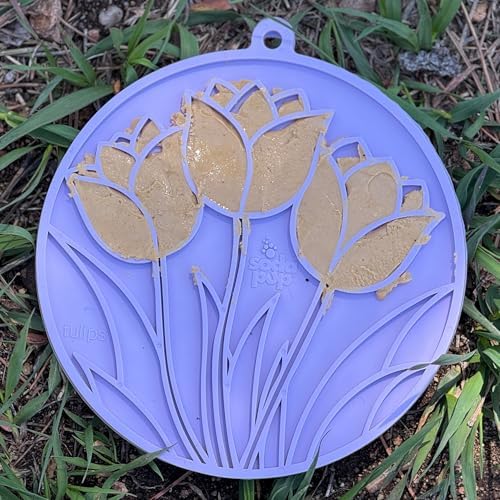 SodaPup Tulip eMat – Durable Enrichment Feeder Made in USA from Non-Toxic, Pet-Safe, Food Safe Rubber for Mental Stimulation, Avoiding Overfeeding, Fresh Breath, Digestive Health, Calming, & More