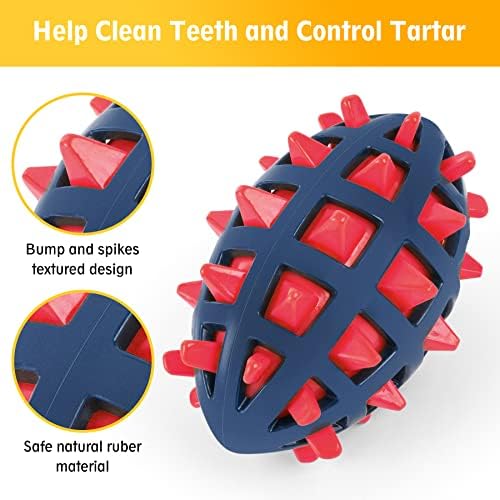 Dog Toy Ball, Dog Spiky Toy Ball with Squeaker, for Floating Chewing Fetching and Interactive Play (Red)