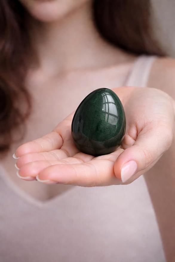 Nephrite Jade Stone Egg – Large Size (50 × 35 mm), 100% Natural Canadian Jade (BC Jade), Polished Gemstone Egg