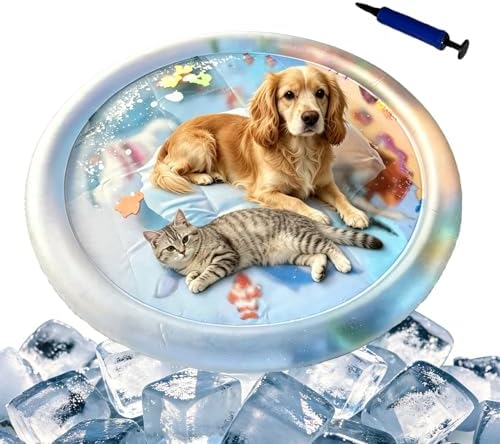 2Pcs Extra Thick Pet Sensory Play Mat and Air Pump, Interactive Cats Toy,L