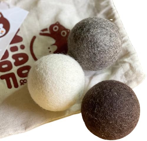 Wool Dog Balls (3 PCS) Soft & Chew-Resistant for Dogs Puppies
