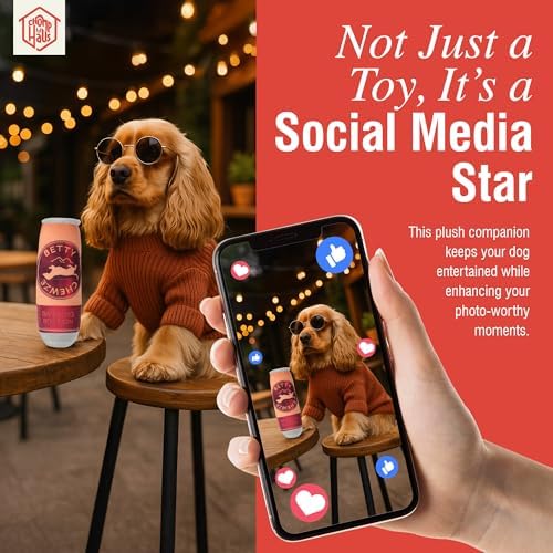 Betty Chewze – Luxurious Parody Plush Dog Toy with Squeaker, Premium Fabric, Embroidered Details, Designer-Inspired Chew Toy, Fun Gift for Medium Dogs & Dog Lovers