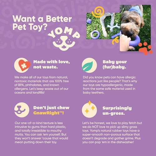 Yomp SuperLoop Max Dog Chew Ring Toy – Durable, Dishwasher Safe, for Active Play, Tug, Fetch & Chew, Freezer Safe for Teething Relief, Made of Non-Toxic, All-Natural Rubber