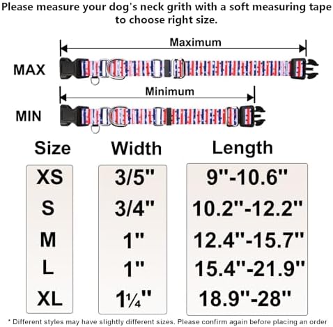 American Flag Martingale Dog Collar 4th of July Patriotic, Small