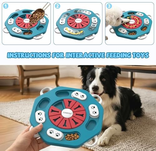 YINEYA Dog Puzzle Toy, Enrichment Toys for Dogs Training IQ & Treat Brain Games, Dog Toys to Keep Them Busy, Mental Stimulation for Dogs, Puppy Toy for Treat Dispensing, Puzzle for Small, Medium, Cats