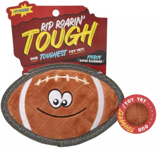 Joyhound Rip Roarin' Tough Football Dog Toy - Super Squeaker - Aggressive Chewers