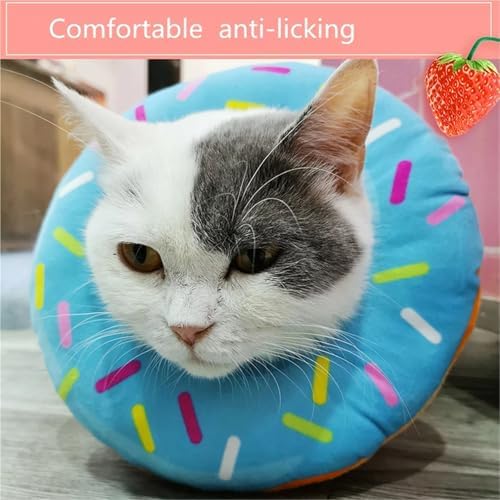 Pet Collars Pet Dog and cat Collar Adjustable e-Collar Wound Healing Soft Tube Smart Tube pet Protection(Sky Blue,Large)