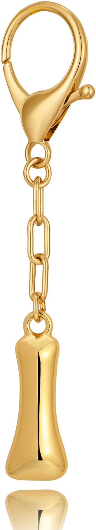 WOWORAMA Initial Letter Keychain for Women Chunky Gold Bubble Letter Bag Charm Purse Charm Personalized Keyrings Accessories
