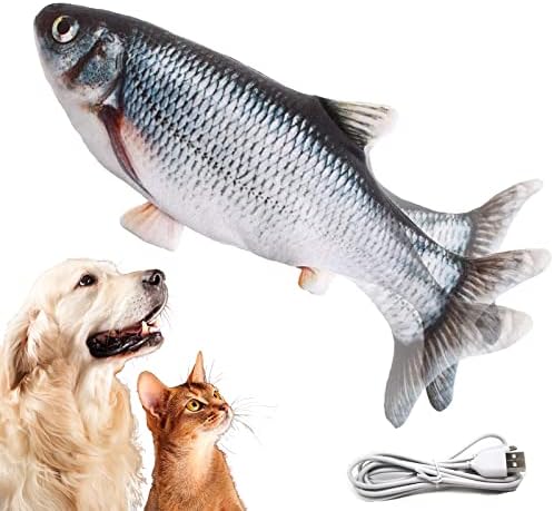 Flopping Fish Electric Cat Dog Pet Toy,Realistic Moving Rocking Interactive