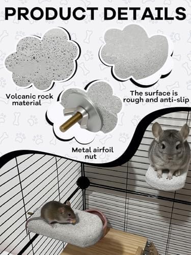 Chinchilla Lava Ledges Rat Climbing Platform 6 Pack Pumice Ledge Shelf Pet Chewing Grinding Toys Small Animals Cage Accessories for Totoro Squirrel Guinea Pig Hamster Gray