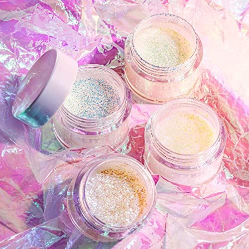 BestLand Holographic Body Glitter Gel - Cosmetic-Grade, Color Changing Glitter for Face, Body, and Hair, Safe and Easy to Use, Perfect for Festivals Parties, Vegan & Cruelty Free (04 Frosty Azure)