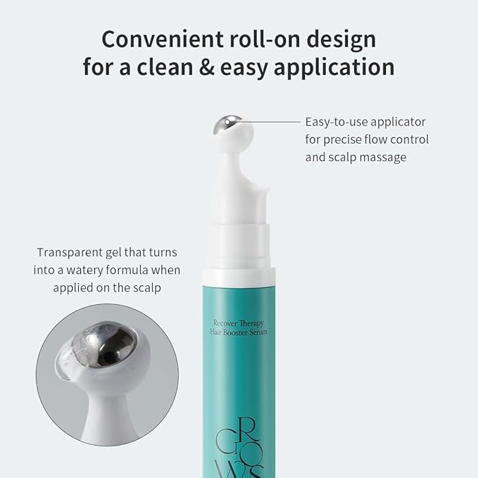 GROWUS Recover Therapy Booster Serum 15ml(0.507 Fl oz), Scalp Serum for receding hairline, Supports Fuller Hair, Packed with Biotin, Sea Water, Free from Paraben, Sulfate