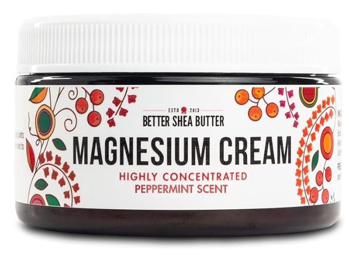 Better Shea Butter Magnesium Cream for Feet | Peppermint | Relieves Muscle Tension and Cramps | Night Lotion for Pregnancy, Kids and Babies | Organic and Natural Ingredients