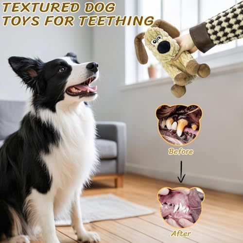 Squeaky Stuffed 3 Pack Dog Toys, Chew Crinkle for Large Medium Small Breeds