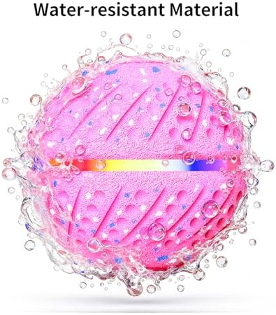 Interactive Automatic Dog Ball, Self-Moving Rolling Toy for Dogs, Chew Resistant E-TPU Material, IPX7 Waterproof, USB-C Rechargeable, Smart Vibration Sensor, Indoor & Outdoor (Pink)
