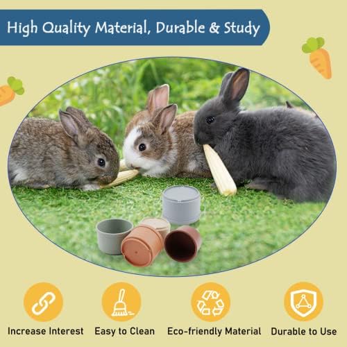 8 Pcs Stacking Cups for Rabbits Guinea Pig Reusable Multi-Colored Bunny Toy Rabbit Toys of Different Sizes, Safe Plastic Nesting Toys for Bunny Small Animals Hiding Food and Playing